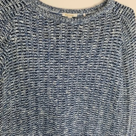 Barbour Blue and White Crew Neck Sweater - Picture 9 of 12
